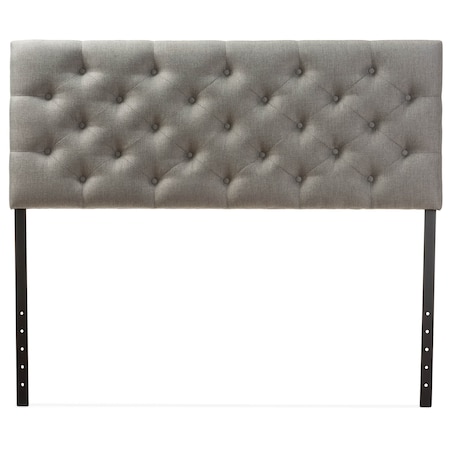 Baxton Studio Viviana Grey Upholstered Button-tufted Queen Size Headboard 120-6459